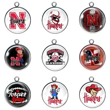 Nebraska Cornhuskers Glass Cabochon Charms