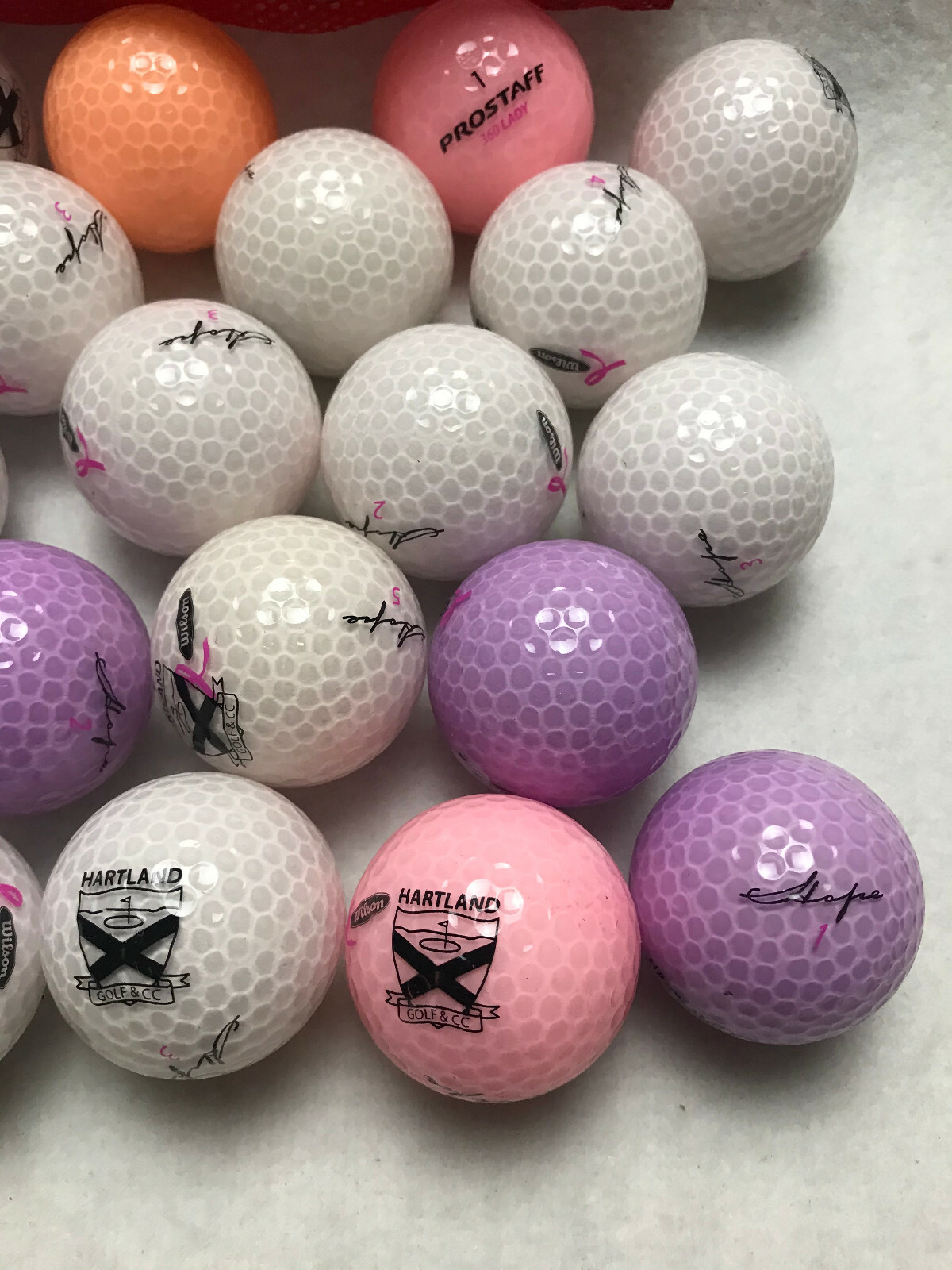 Two Dozen Wilson Hope Prostaff Ladies Golf Balls Hartland Golf & CC NEW