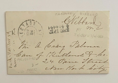 Chauncey Vibbard  -Autograph Signature New York Postal Cover - RR Exec, Yacht