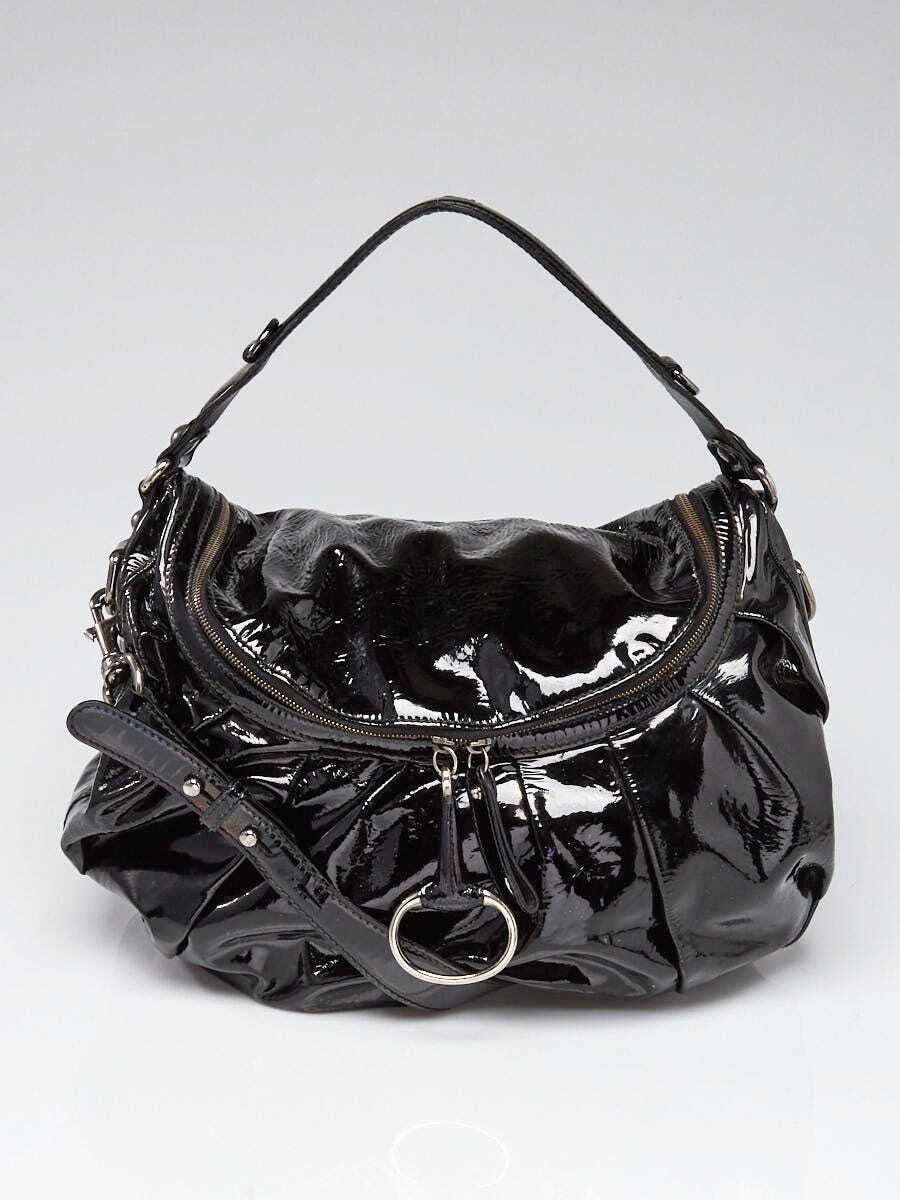 Gucci Black Patent Leather Icon Bit Medium Shoulder Bag | eBay