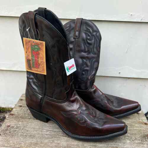 Laredo Hawk Burnished Gold Hawk Snip Toe Cowboy Western Boots 13D NWT - Afbeelding 1 van 9