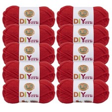  10 Pack Lion Brand Yarn 205-113B DIYarn Yarn, Red