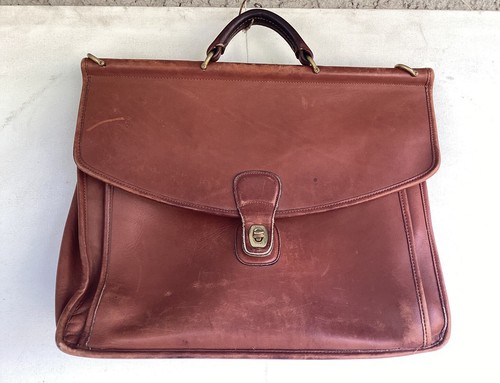 Vintage COACH British Tan Leather Beckmann Messenger Briefcase Laptop Bag