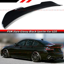 FOR 19-26 BMW G20 330i M340i M3 G80 GLOSS BLACK PSM STYLE HIGHKICK TRUNK SPOILER