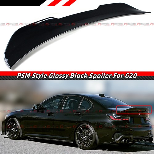 Alerón Trasero Coche Para BMW G20 330i G80 M3 2019-2022 M340i, Kit Carrocería Negra Brillante, Divisor Tapa Maletero Coche, Alerón Trasero PSM Coche Ala Cola