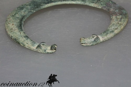 SELTENER MASSIVER RÖMISCHER ODER WIKINGER HALBERHALBMOND BRONZE ANHÄNGER MIT HUNDENKOPF - Bild 3 von 7