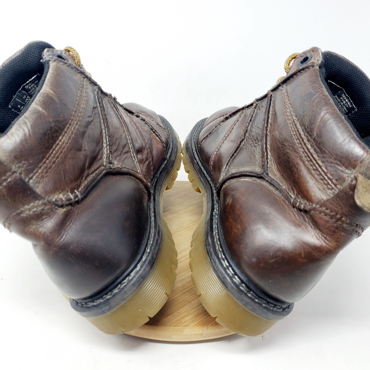 Dr Martens Boots Mens 10 Fynley Brown Lace Up Y2K Grunge Punk‎ Hiker Work Shoes Vintage Dr Martens Hiker Boots Brown Leather | Made England  main image 3