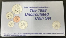 1998 Uncirculated Coin Set U.S Mint Original Government Packaging OGP