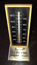 Vintage Promo Advertising HOTPOINT 4โ Desk Thermometer Made in USA C.L Groff PA