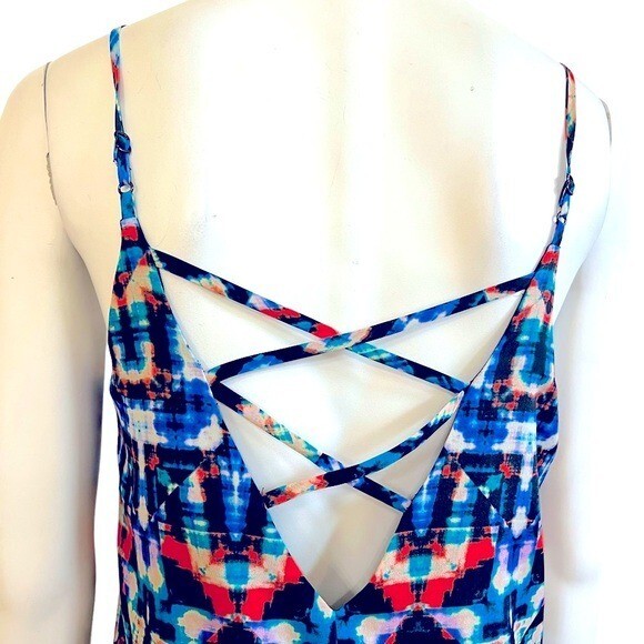 Boho Adjustable Straps Mini Lined Cris Cross Back… - image 6