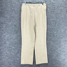 Westbound Pants Women 10 Regular Beige Elastic Waist High Waist Zip Size