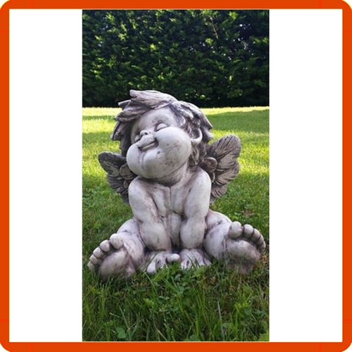 Statua da giardino in pietra cemento polvere di marmo scultura angioletto - Foto 2 di 2