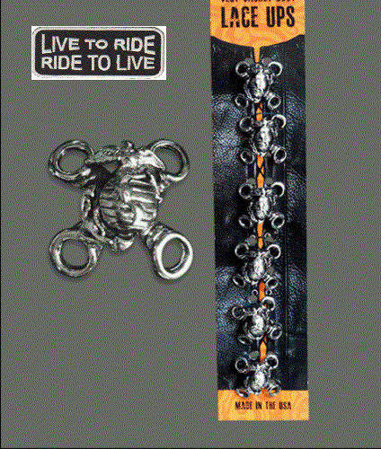 US MARINES SIDE LACE VEST EXTENDER (6 PC) LACE w/ Ride To Live BIKER PATCH - Picture 1 of 5