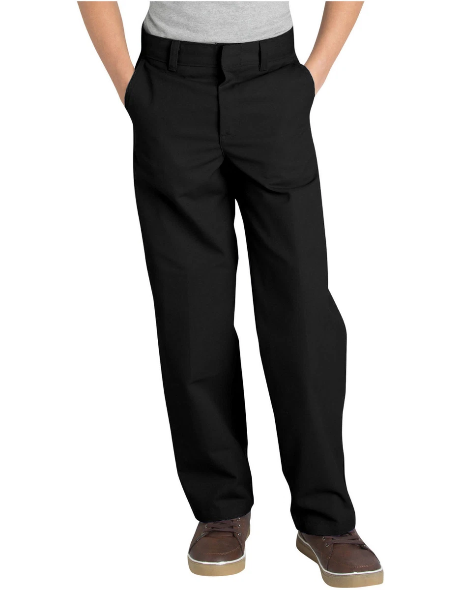 Dickies Boys Black Pants Flat Front 56562-BLK School Uniform Sizes