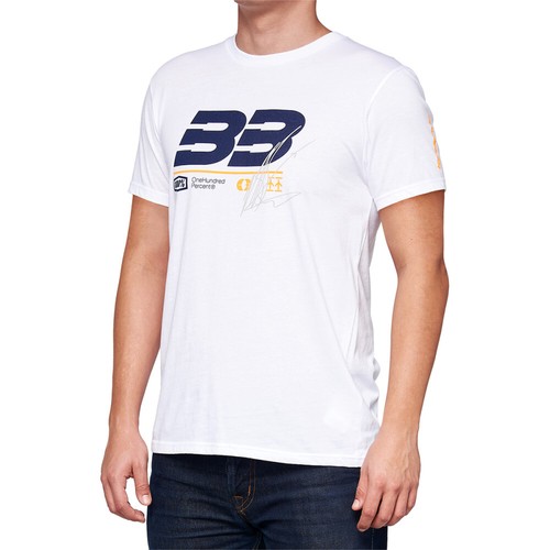 100% Brad Binder 33 Signature T-Shirt - White | XL - Picture 1 of 2