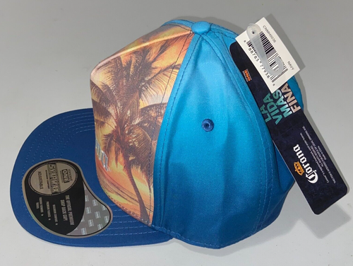 Snapmax Corona Find Your Beach Logo W/Print Blue Snapback Hat Navy Adjustable - Picture 3 of 8