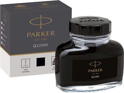 Parker Quink Tinte für Füllfederhalter und Art 57 ml Flasche schwarze oder blaue Tinte