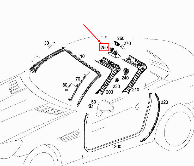 MERCEDES-BENZ SLK R172 Make-Up Spiegel Innenleuchte A0028202801