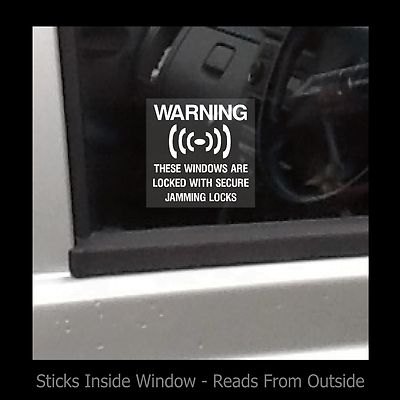 Locked with secure jamming locks - Window Sticker / Sign - Security ...