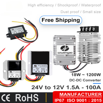 DC 24V to 12V 3A/5A/10A/20A/30A/60A Step Down Power DC Converter Buck Regulator