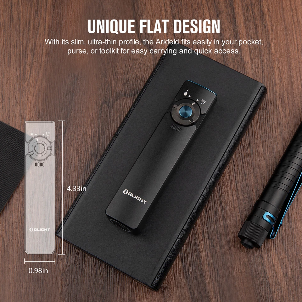 Linterna Olight Arkfeld EDC 1000 lúmenes con luz verde - negra - Imagen 3 de 4