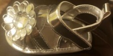 Little Me Baby Girls' Silver Flower Sandals Size 1