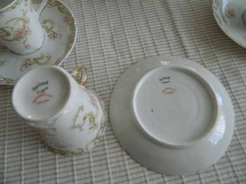 Haviland & Co. Limoges (8) Chocolate cups & Saucers 8-1 - Picture 9 of 11