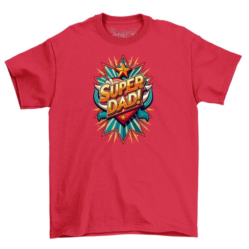 Super Heart Dad - Funny Super Dad T-shirt, 100% Cotton, Unisex Design for Heroic - Picture 4 of 46