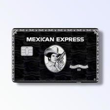 Mexican Express Banco Black Holographic Credit Card Sticker Debit Skin Decal