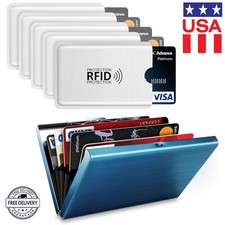 Metal Wallet Stainless Steel Credit Card Holder RFID Blocking Sleeves Protection