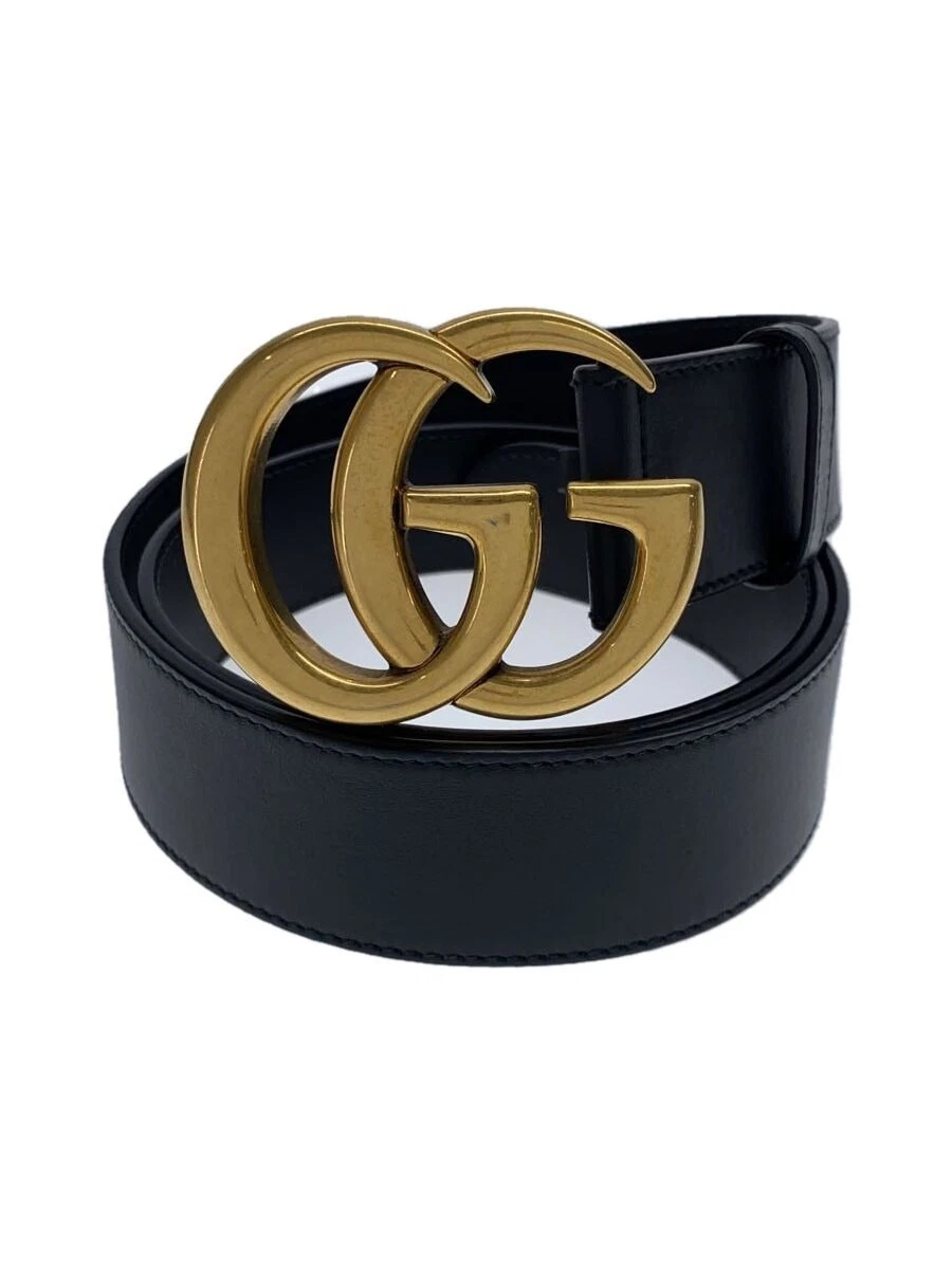 GUCCI Gucci Ceinture Cuir BLK Homme 397660 APOOT Double G