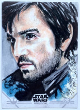 2016 Topps Star Wars Rogue One Series 1 Cassian Andor Sketch by Jennifer Allyn