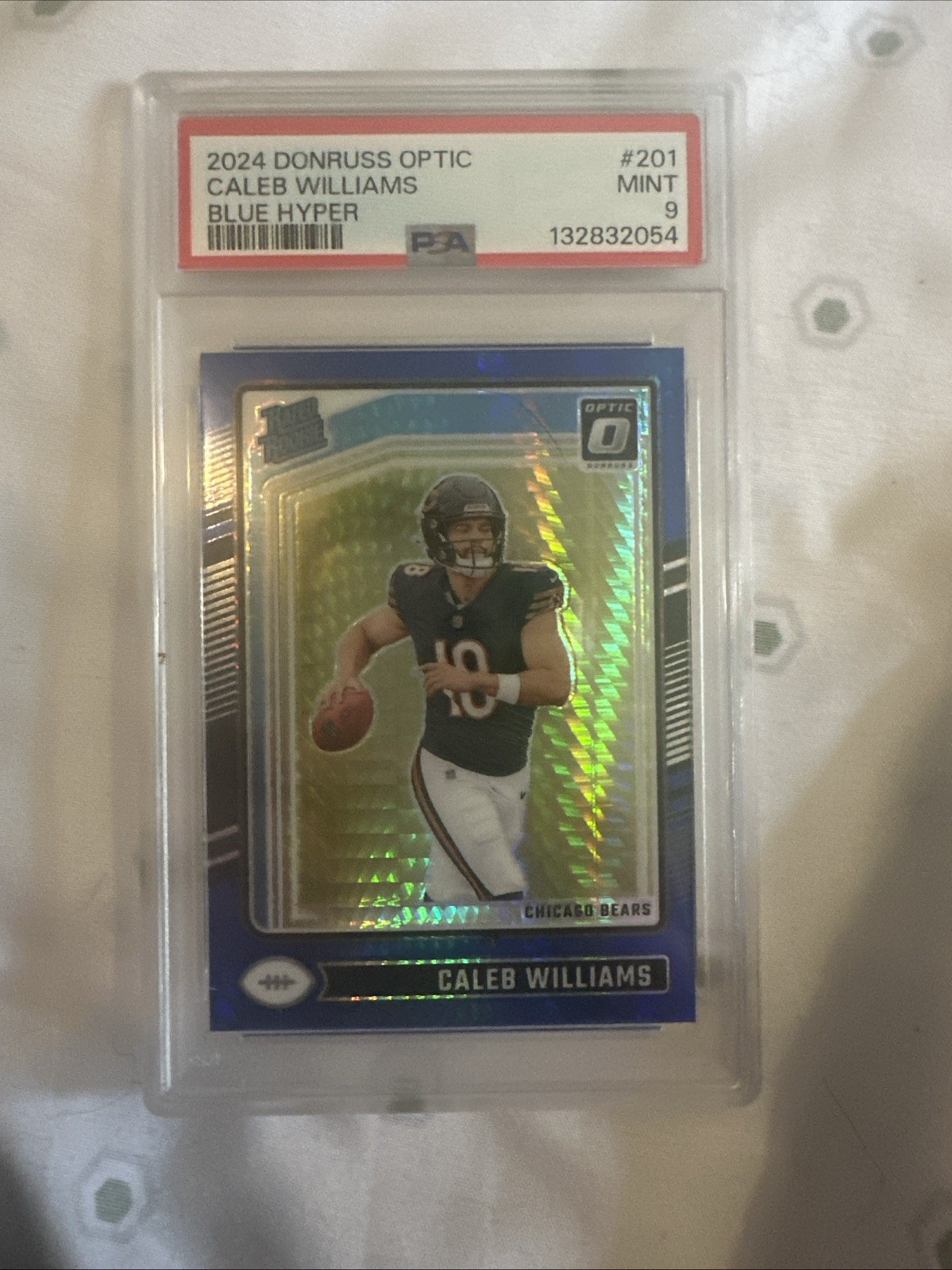2024 Panini Donruss Optic PSA 9 Caleb Williams #201 Blue Hyper Prizm (rc)