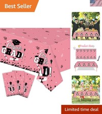 3 Pack Graduation Tablecloth 54 x 108 Inch Disposable Plastic Table Cloth for...