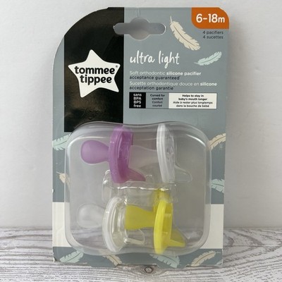 Tommee Tippee Ultra Light Soft Orthodontic Silicone Pacifier 6-18 m  NIP
