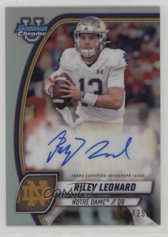 2024 Bowman U Chrome Prospect Refractor 47/299 Riley Leonard #PA-RLE Auto 12c4