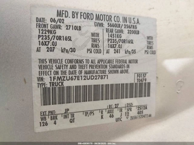 Ford Explorer 2002 tapa maletero OEM usado camioneta local solo 101 k millas Foto 2 de 4