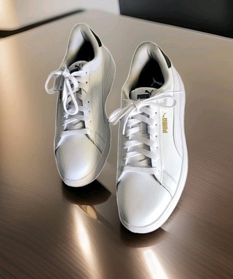 New Puma Men's Serve Pro Casual Shoes Softfoam White/Gold/Green Size: 12 US NWOT