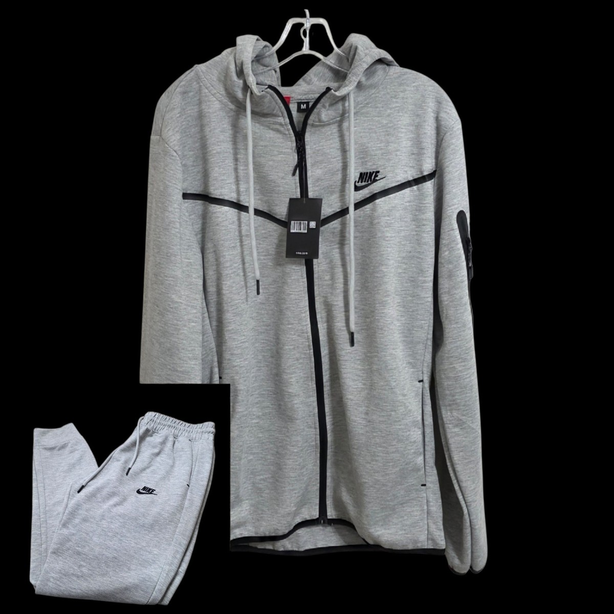 Nike Tech Fleece Tracksuit Grey Men's Medium Full Zip Hoodie