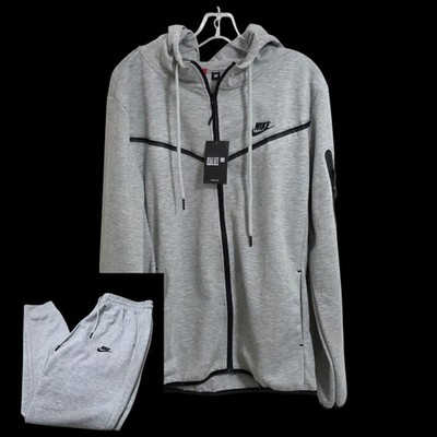 Nike Tech Fleece Tracksuit Grey Men s Medium Full Zip Hoodie Joggers Set