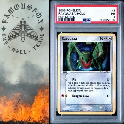 2006 Pokemon POP Series 1 Rayquaza 3/17 Holo PSA 1 PR Pokémon