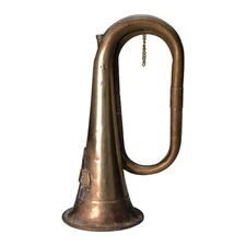 Vintage Chopra Copper Brass Bugle Horn Curved Military Style Collectible
