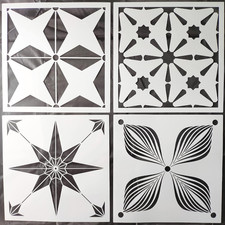 4 Pieces 12X12 Inch Reusable Template for Painting, Tile Stencils for Painting o