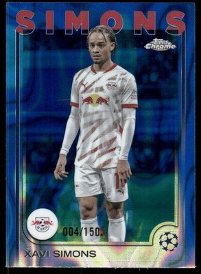 2024-25 Topps Chrome UEFA Club Competitions Blue Lava Ref 37 Xavi Simons /150
