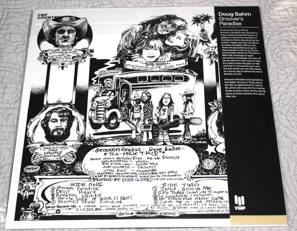 DOUG SAHM - Groover's Paradise (Ltd Ed 2022 VMP 180g LP Orange Marble Vinyl) New - Image 2 of 3