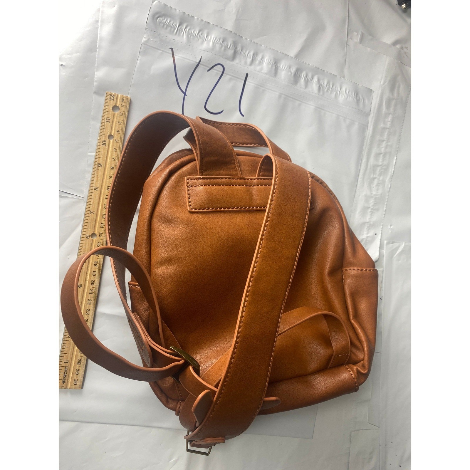 Universal Thread Mini Backpack Brown Faux Leather… - image 2