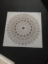 Set Of 9 White Vinyl Floral Mandala Stencils 12 x 12 New Reusable