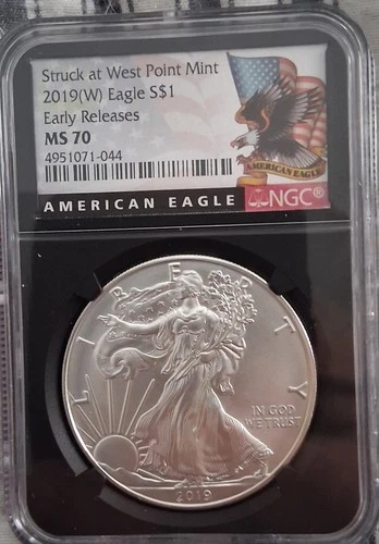 2019 W American Eagle 1oz $1 Struck at West Point Mint NGC MS70