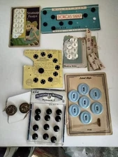 Large Lot of Vintage 56 buttons snaps sewing various shapes sizes colors