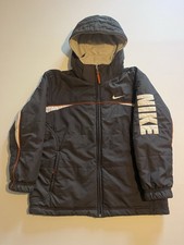 Nike Kids Reversible Puffer Fleece Jacket Y2K Vintage Hooded Sz S
